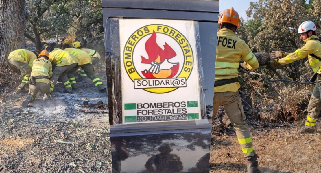 Solidaridad en el norte de Extremadura: bomberos forestales ayudan en las zonas afectadas por el incendio de Jarilla