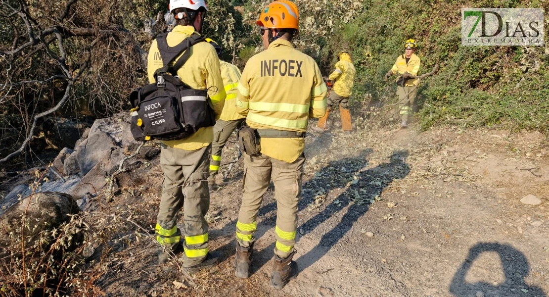Solidaridad en el norte de Extremadura: bomberos forestales ayudan en las zonas afectadas por el incendio de Jarilla