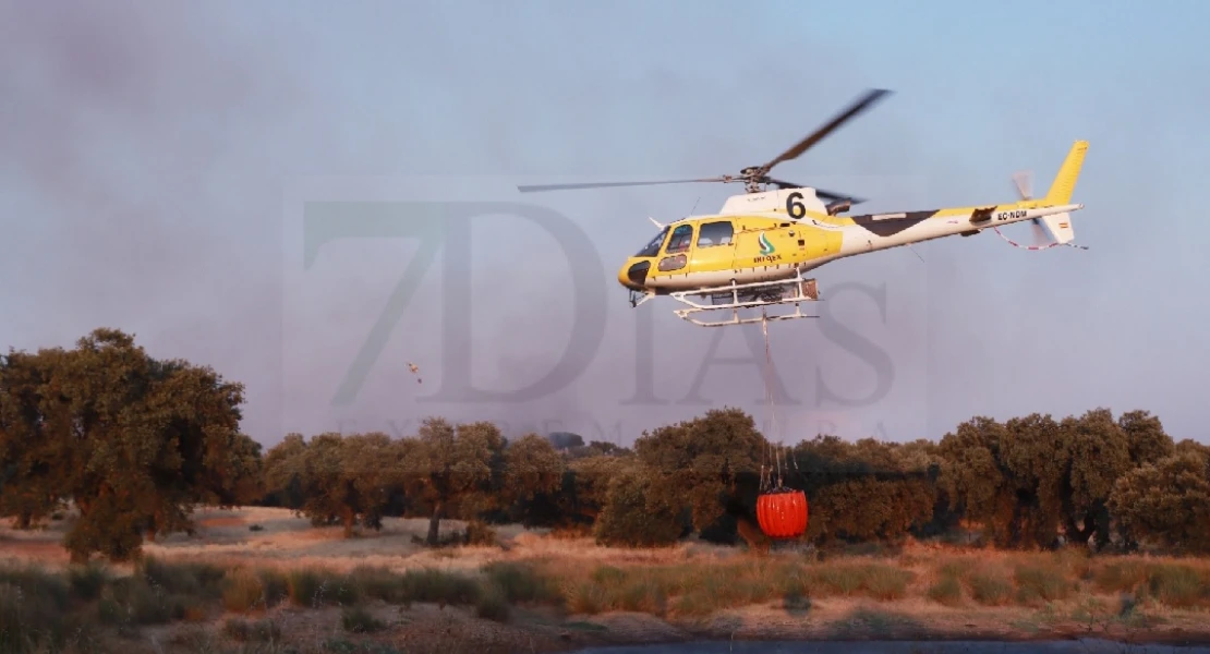 Imágenes que deja el incendio de nivel 1 declarado en Badajoz