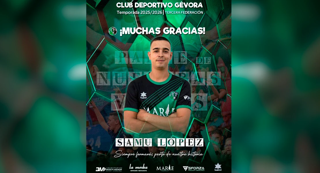 Samu López se despide del CD Gévora tras dos temporadas históricas
