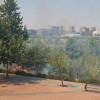 Incendio junto a los locales del río en Badajoz