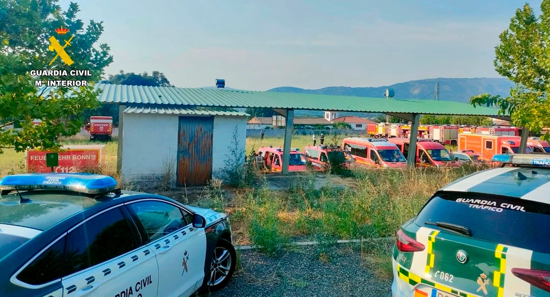 Refuerzos alemanes llegan a Cáceres para luchar contra el incendio de Jarilla