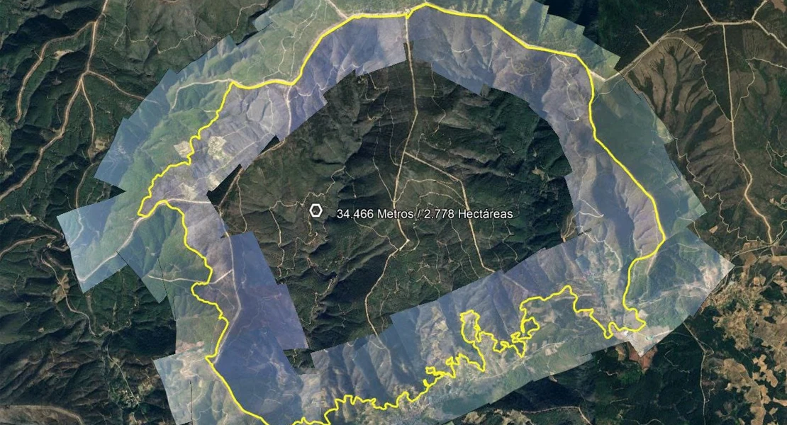 Esta es la zona que ha arrasado el incendio de Las Hurdes hasta ahora