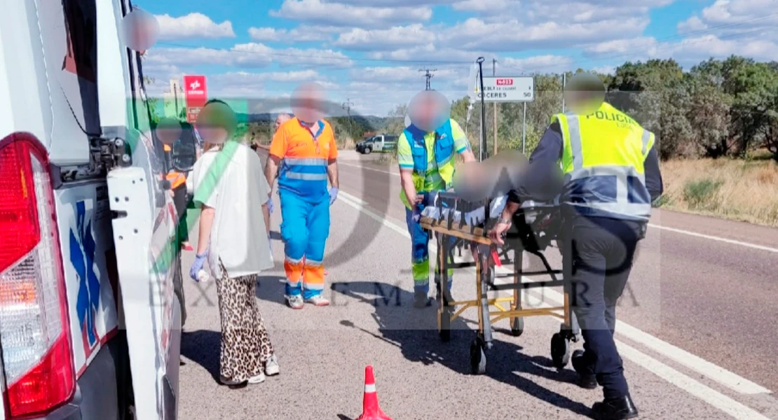 Un accidente en Extremadura deja a un motorista herido y a un coche a la fuga
