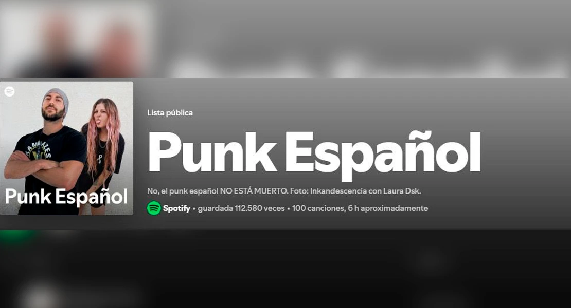 Un grupo extremeño, portada de la playlist de Punk más famosa en Spotify