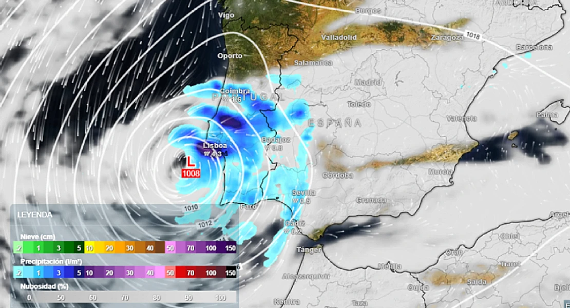 Llegará un ciclón con lluvias y viento a Extremadura: cuándo y cómo será