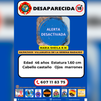 Desactivan la alerta de la mujer desaparecida en Villanueva de la Serena (BA)