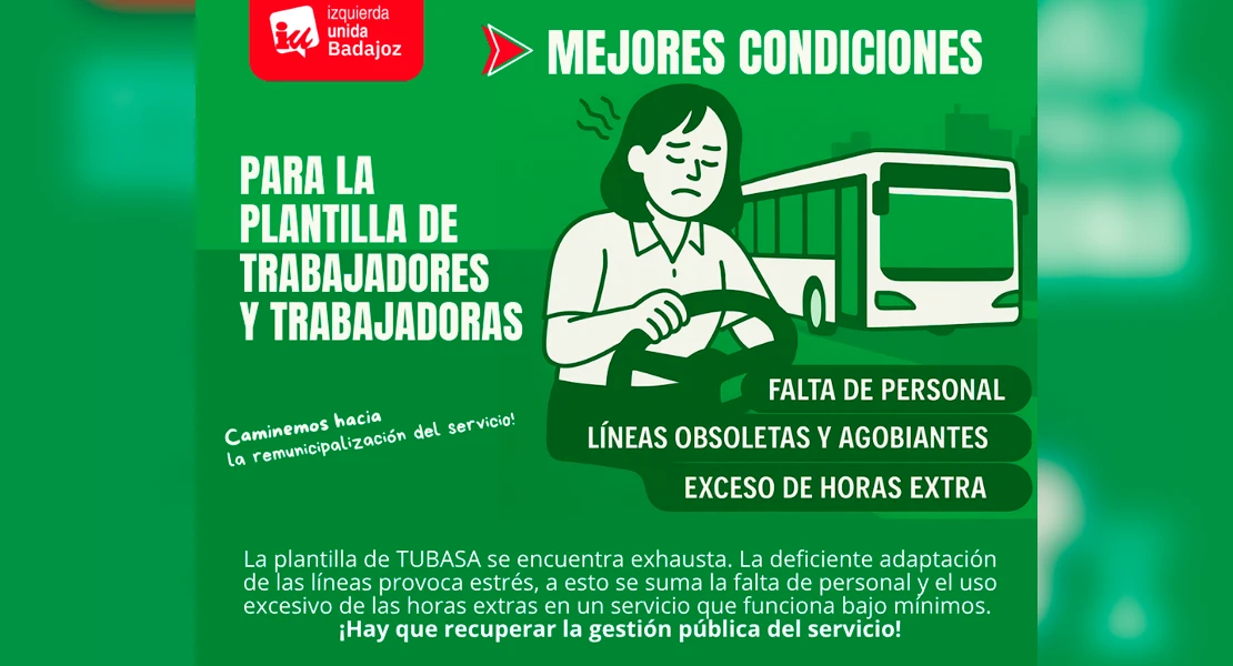 Izquierda Unida propone un plan para transformar la movilidad y modernizar Badajoz Izquierda Unida propone un plan para transformar la movilidad y modernizar Badajoz