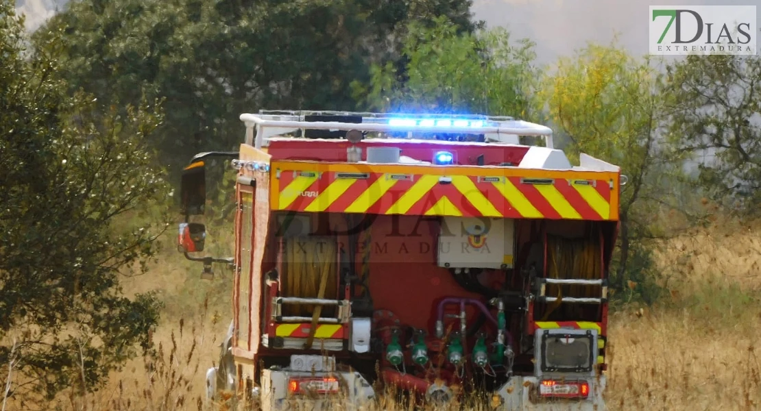 Incendio forestal entre Villafranco del Guadiana y Alvarado en el término municipal de Badajoz
