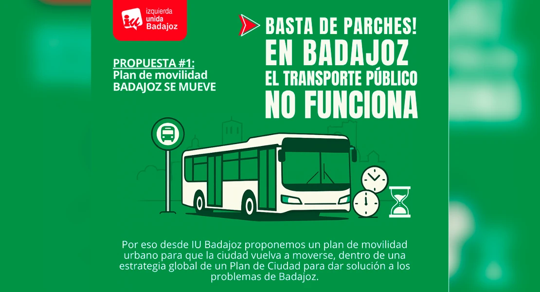 Izquierda Unida propone un plan para transformar la movilidad y modernizar Badajoz Izquierda Unida propone un plan para transformar la movilidad y modernizar Badajoz