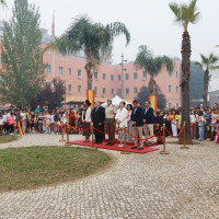 Izado de bandera por el Día de la Hispanidad en Badajoz