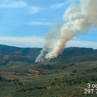 Despliegue de 36 efectivos para sofocar un fuego en Marchagaz (Cáceres)