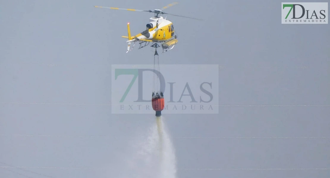 Incendio forestal entre Villafranco del Guadiana y Alvarado en el término municipal de Badajoz