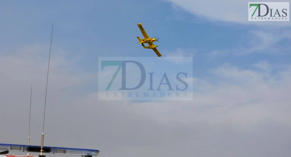 Incendio forestal entre Villafranco del Guadiana y Alvarado en el término municipal de Badajoz