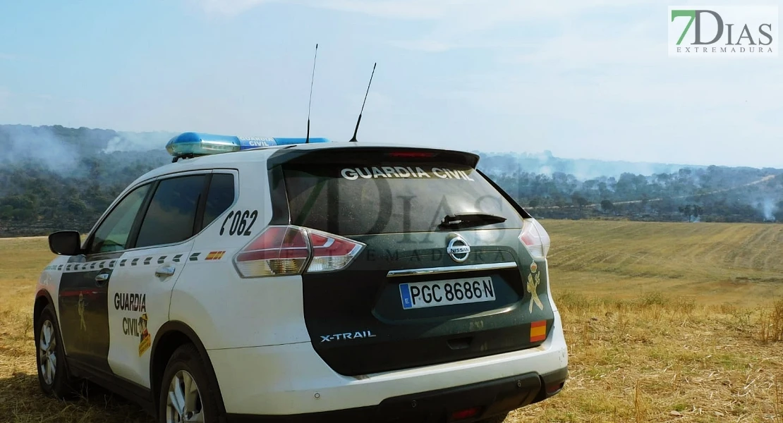 Incendio forestal entre Villafranco del Guadiana y Alvarado en el término municipal de Badajoz