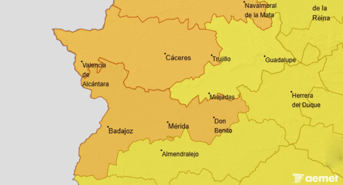 La alerta naranja por lluvias se amplía a las Vegas del Guadiana en Badajoz