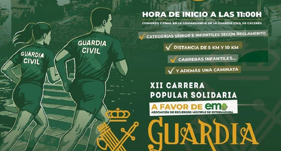 Llega la XII Carrera Solidaria de la Guardia Civil de Cáceres: cuándo y dónde