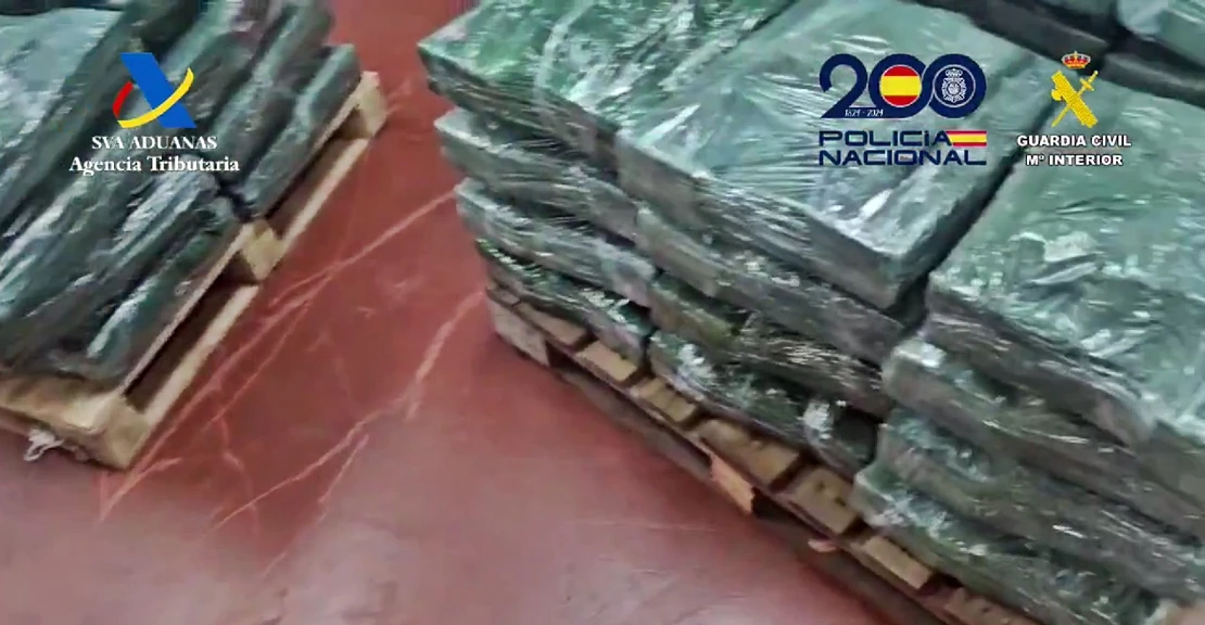 Intervenidas dos toneladas de cocaína escondidas entre fruta