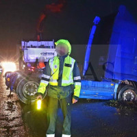 Aparatoso accidente en la EX-209 entre Sagrajas y Novelda