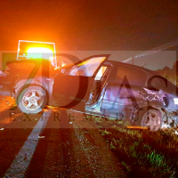 Aparatoso accidente múltiple en la EX-110 a la altura de Valdebótoa