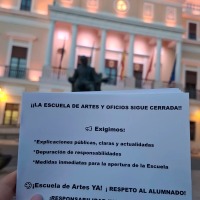 Los alumnos de la Escuela de Artes de Badajoz estallan: "Llevamos un año y medio sin clases"
