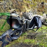 Espectacular accidente cerca de Jerez de los Caballeros, en la N-435