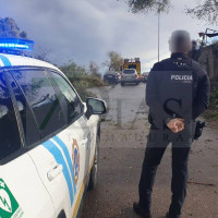 Dos enormes ramas de árboles caen sobre una furgoneta en Las 800 y causan destrozos