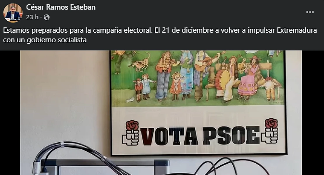 JXEL denuncia al PSOE por una publicación de su diputado César Ramos