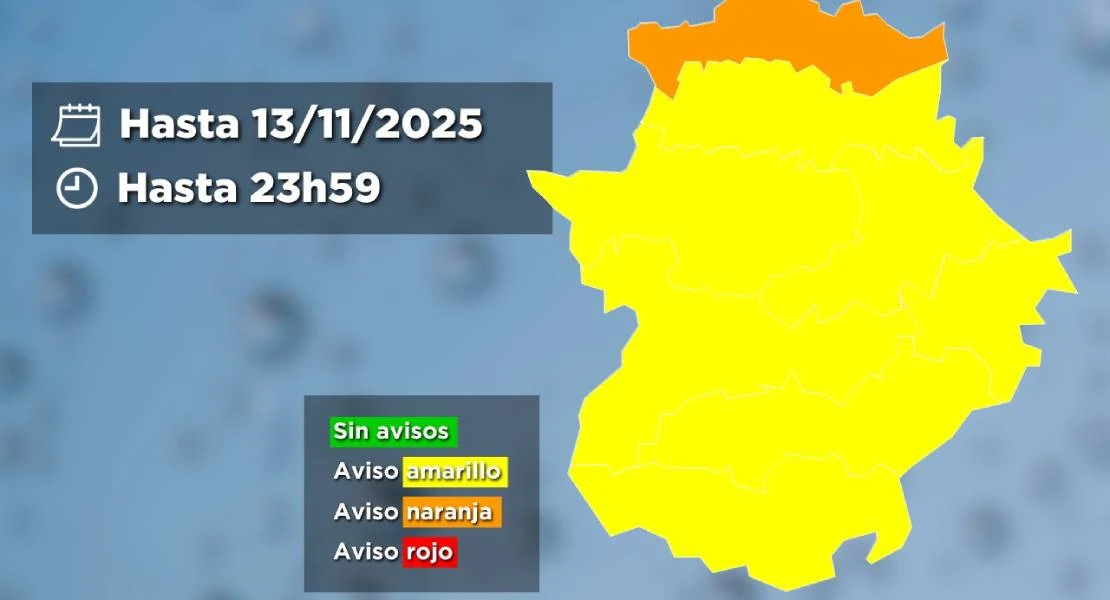 Amplían el aviso por vientos a toda Extremadura y elevan a naranja la alerta por lluvias en el norte