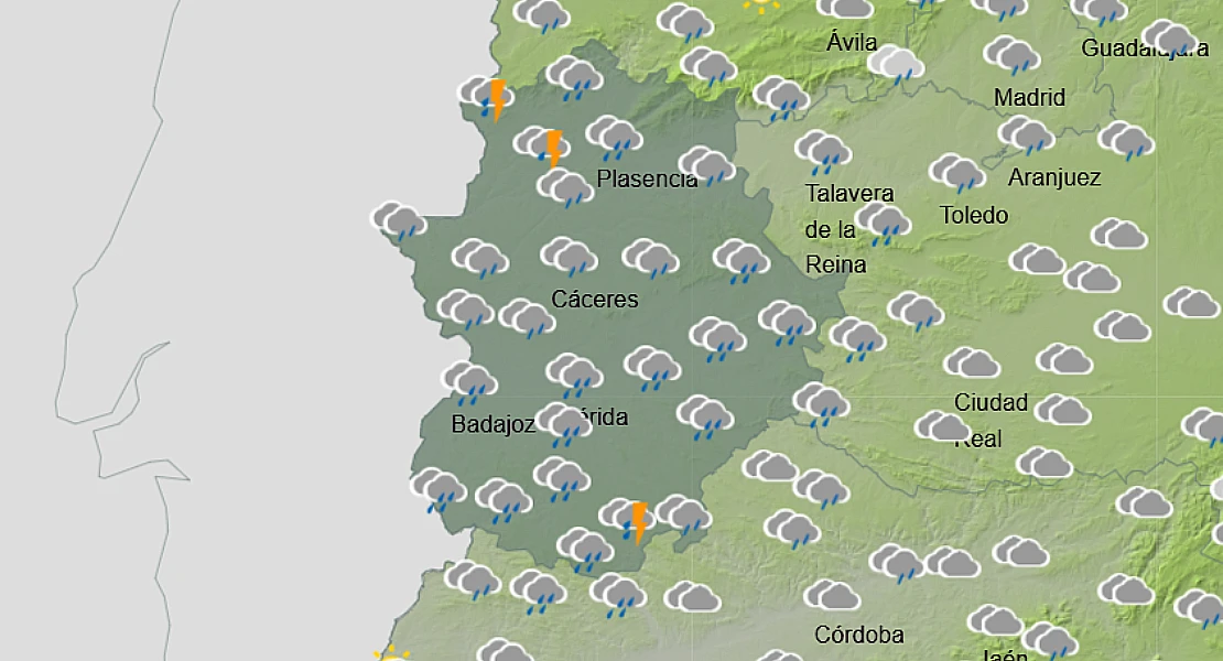 Caen casi 30 litros en una localidad extremeña esta madrugada: así se presenta el día