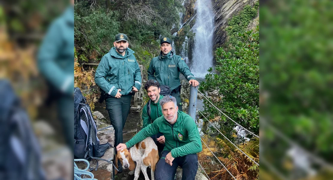 La Guardia Civil rescata un perro atrapado en una cascada en la provincia de Cáceres