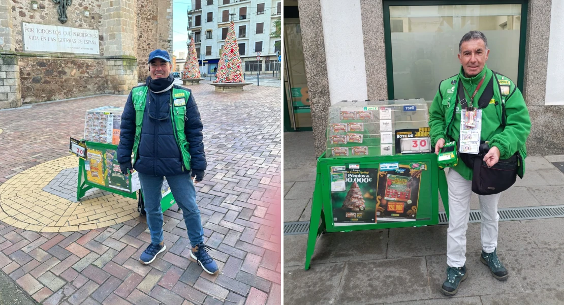 Joaquín y Francisco, protagonistas de la venta de 10 cupones premiados en Extremadura