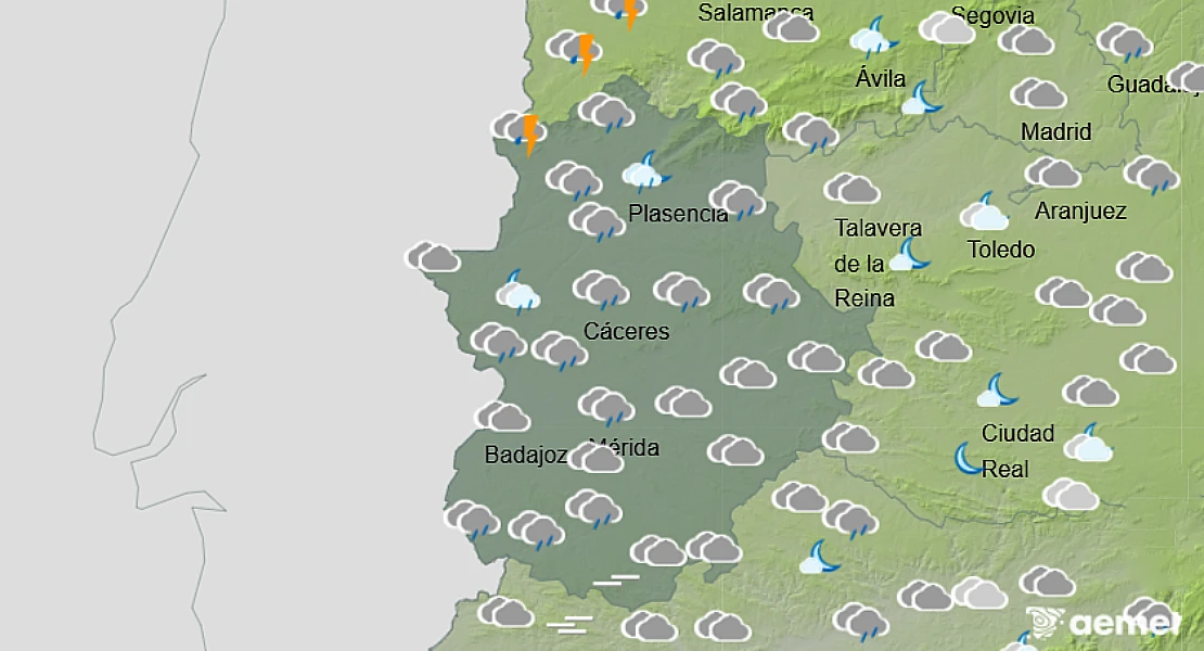 El tiempo para este sábado en Extremadura: zonas en las que podría llover