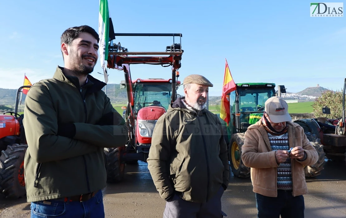 Imágenes de la tractorada en Extremadura para protestar por el acuerdo de Mercosur