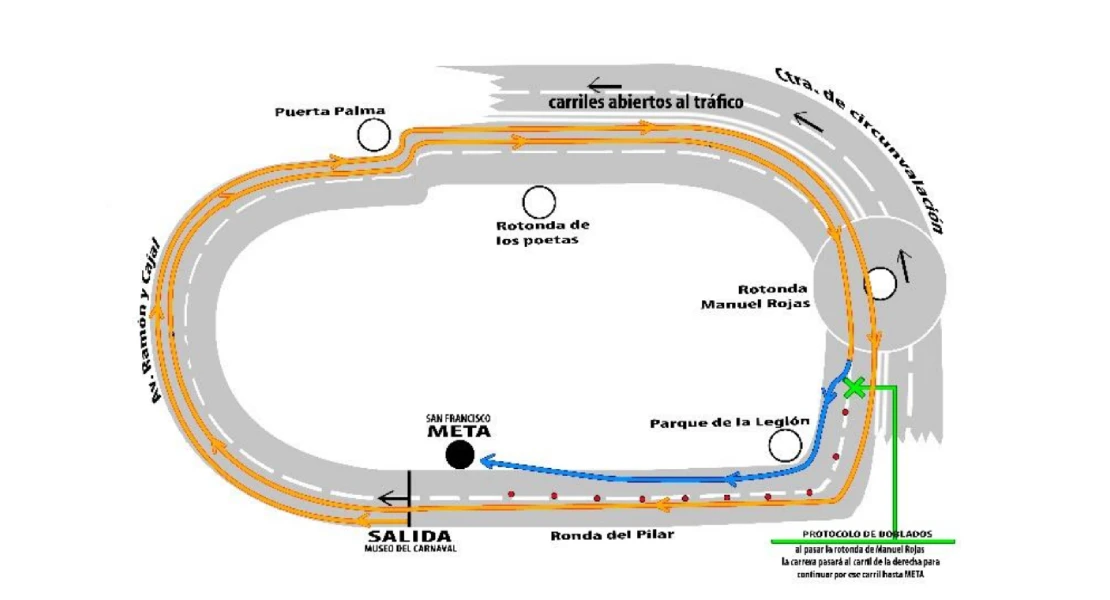 Consulta las calles cortadas al tráfico por la Vuelta al Baluarte este domingo en Badajoz