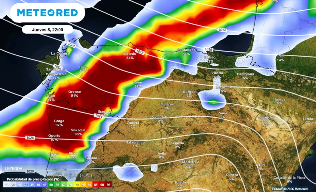 Una nueva borrasca se acerca a la península: nevadas a partir de 500 metros
