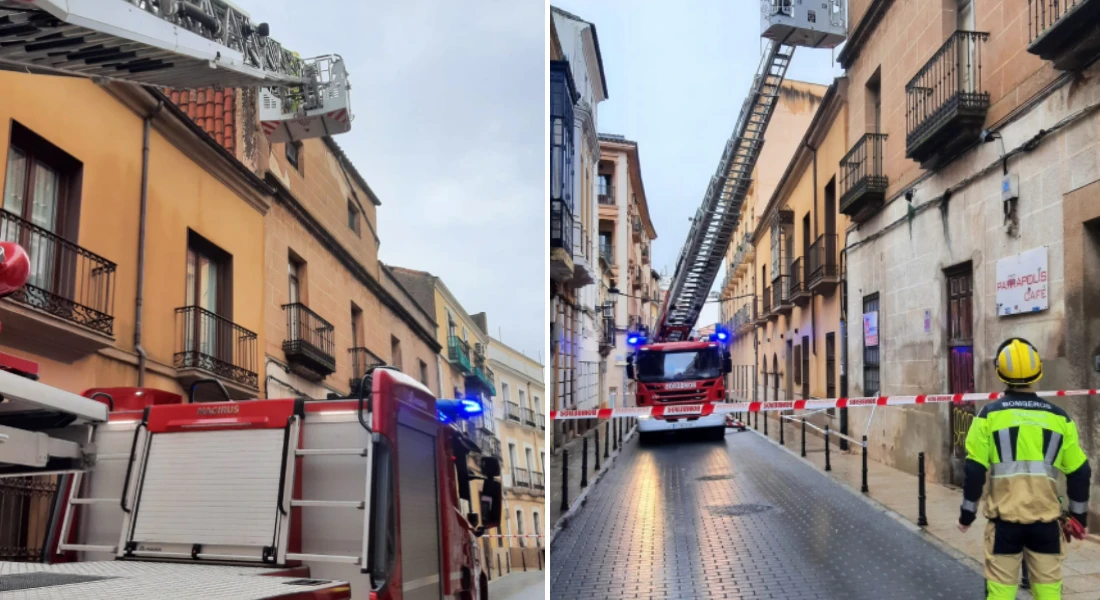 Árboles caídos, desprendimientos y agua en viviendas por el temporal en la provincia de Cáceres