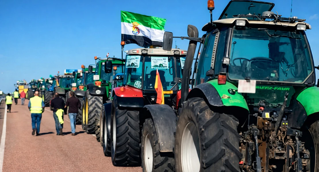 Estas serán las carreteras afectadas por las tractoradas en Extremadura este viernes