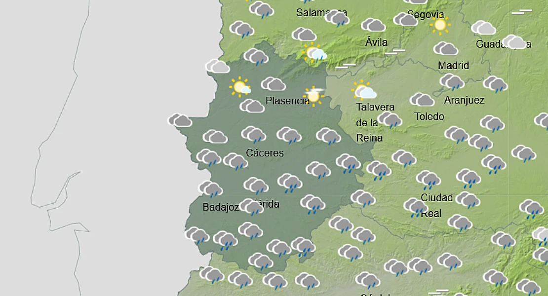 Piden mucha precaución esta tarde en parte de Extremadura: se esperan 60 litros