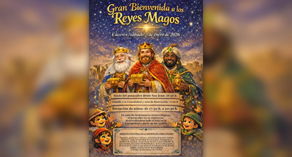 Cáceres da la bienvenida a los Reyes Magos con un pasacalles y un acto en la Concatedral