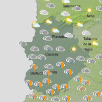 Badajoz cerrará la semana con lluvias y tormentas en algunas zonas