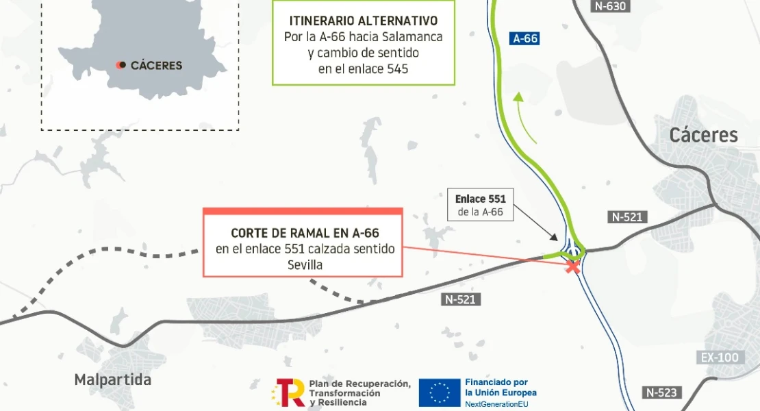 Transportes invierte más de 48 M€ en mejorar la conexión entre la N-521 y la A-66