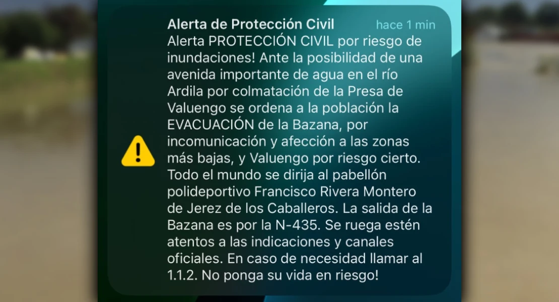 Evacúan las pedanías de Jerez de los Caballeros por riesgo de inundación