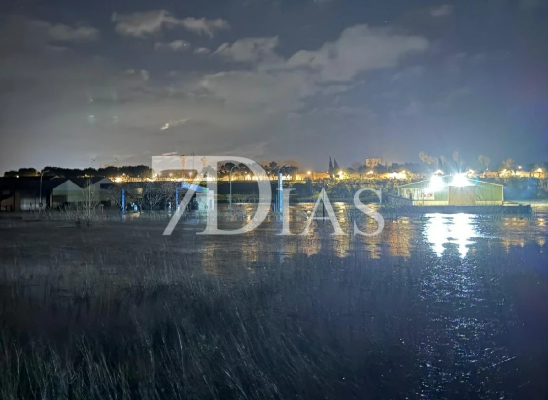 Imágenes del paso de la borrasca Marta durante esta madrugada en Badajoz