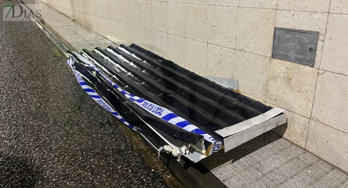 El temporal causa destrozos en las calles de la ciudad de Badajoz