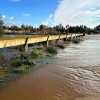 Desalojan las casas aisladas de Gévora ante la crecida del río