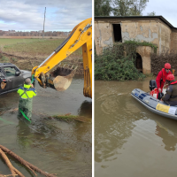 Semanas de borrascas: la CHG asiste a vecinos y animales aislados por las crecidas