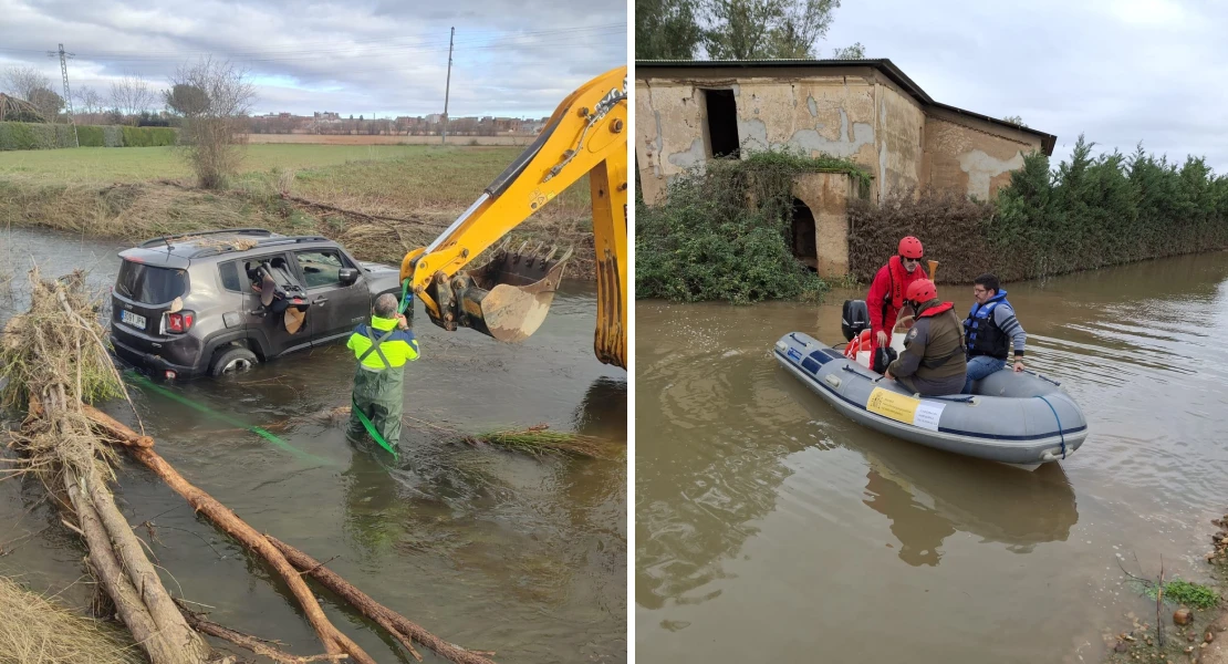 Semanas de borrascas: la CHG asiste a vecinos y animales aislados por las crecidas