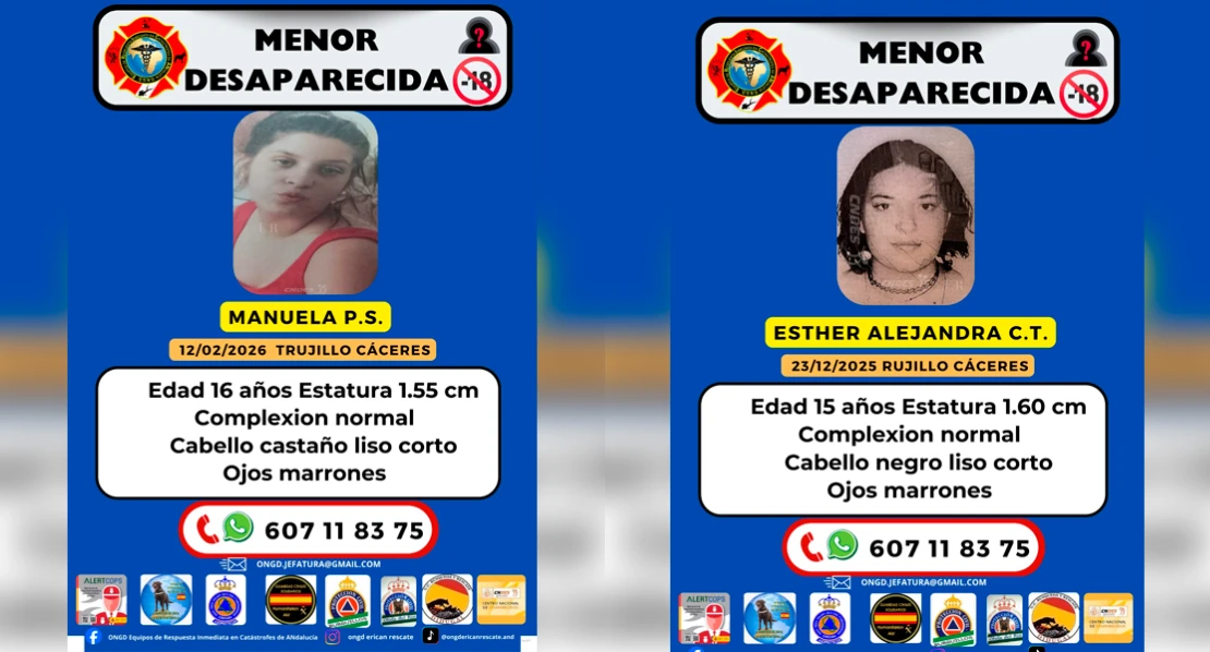 Buscan a dos chicas menores de edad en Trujillo
