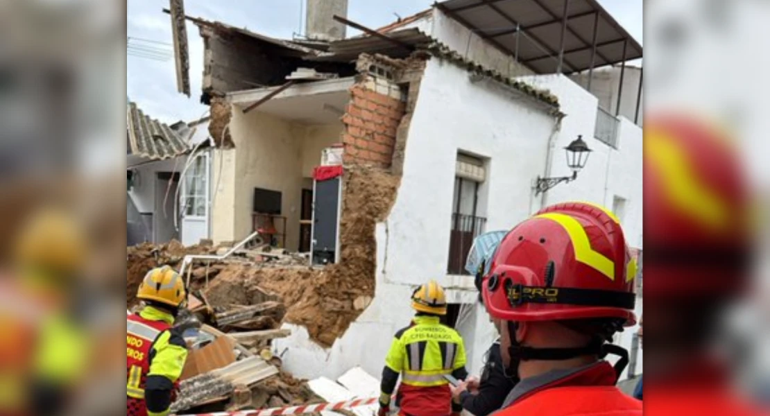 Se derrumba una vivienda con personas en su interior en Jerez de los Caballeros